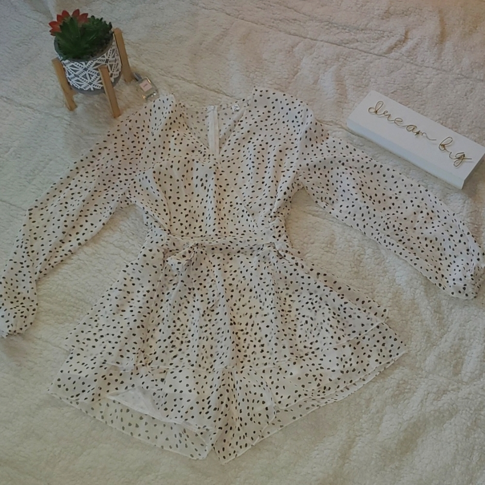 Size L, Brand Classic Fashion, white with black prints.